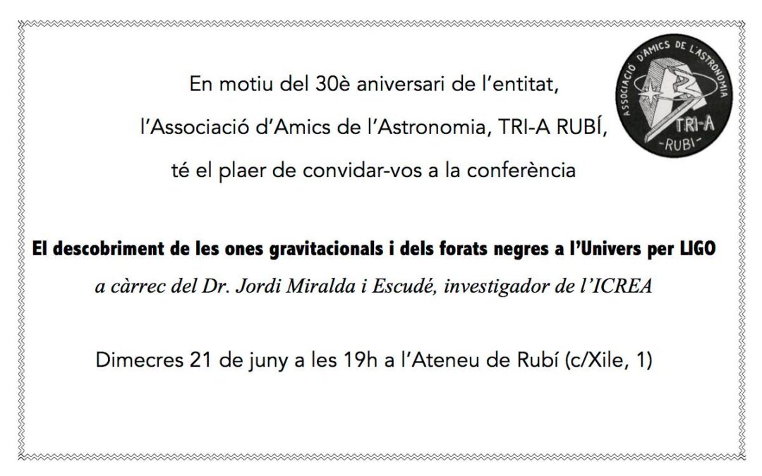 L’observació d’ones gravitatòries i forats negres a l’univers per LIGO