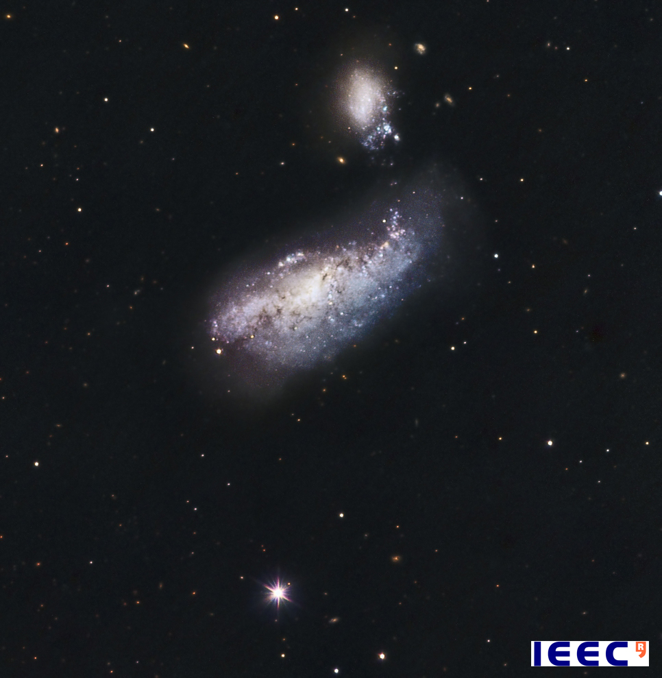 Two interacting galaxies, picture of January of the Observatori Asrtronòmic del Montsec
