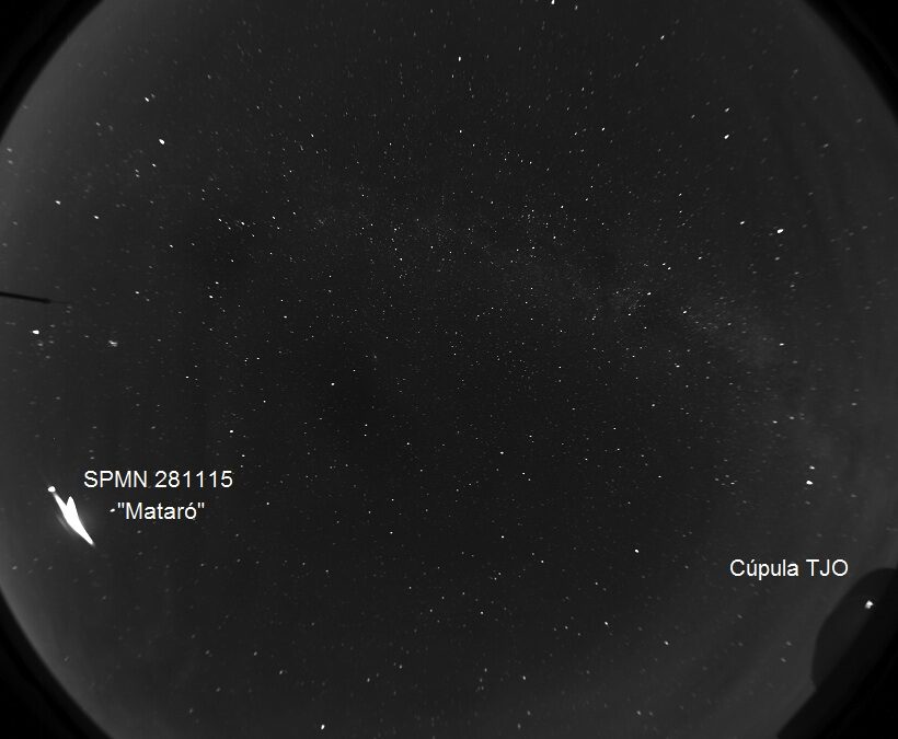 The Observatori Astronòmic del Montsec of IEEC reconstructs the trajectory of the ‘great fireball Mataro’ last Saturday November 28