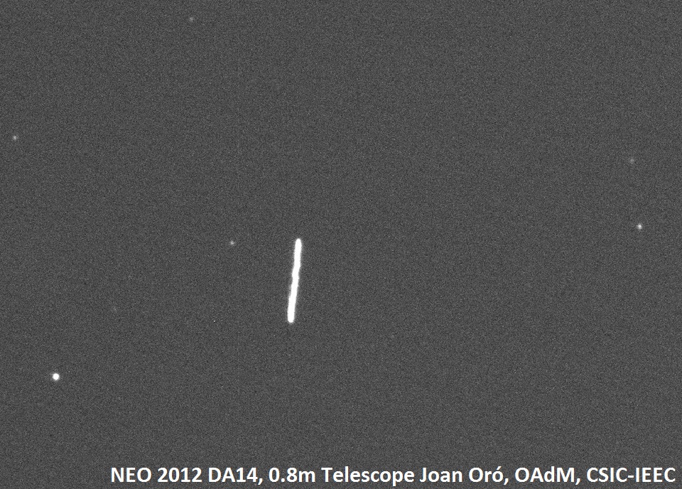 Image of the NEO 2012DA14 taken by the Joan Oró Telescope at the OAdM