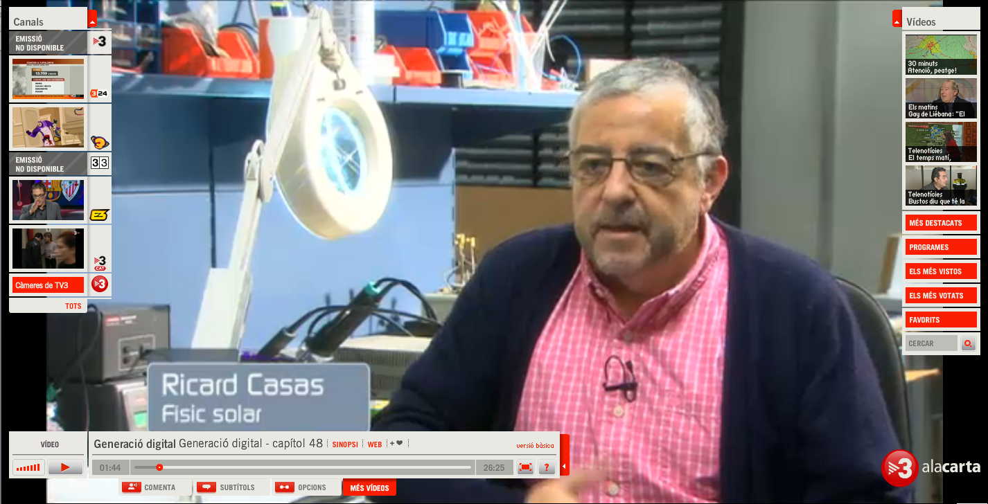 Ricard Casas interviewed by the program Generació Digital of Channel 33