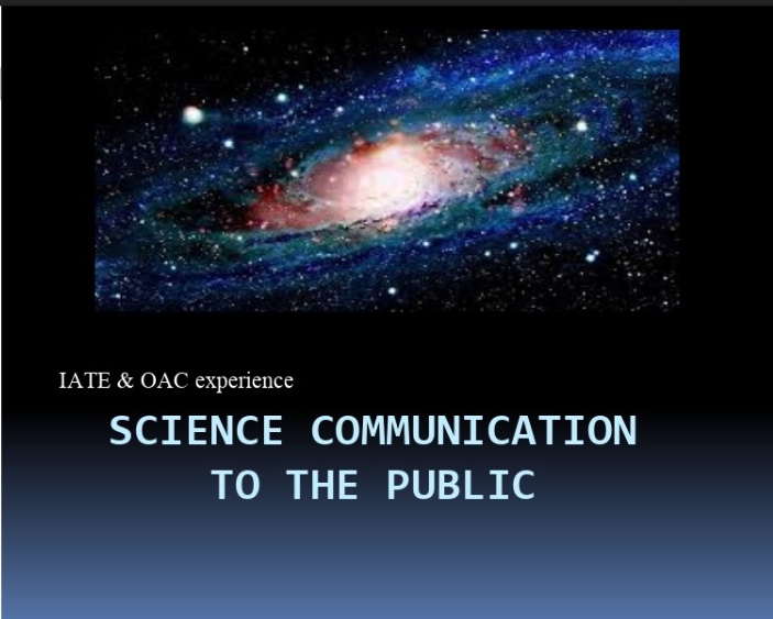 Public communication of science. A portal to the public: IATE & OAC experience