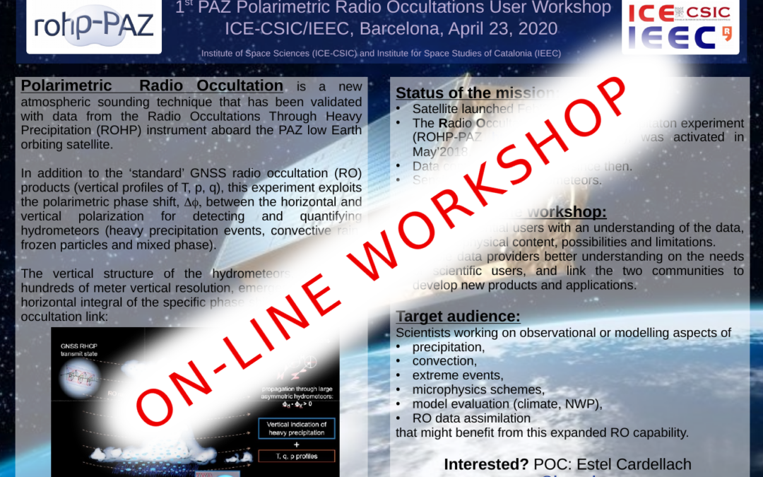 1st PAZ Polarimetric Radio Occultations User Workshop