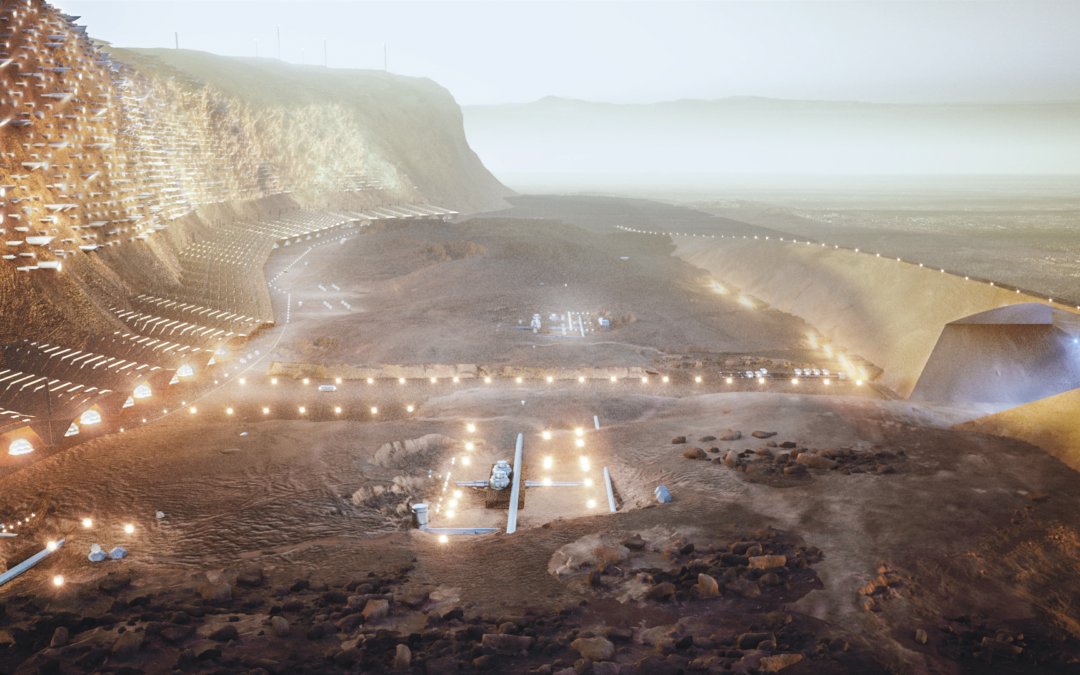 Un modelo tecnológicamente viable de una ciudad en Marte, tal y como la ha imaginado un equipo catalán